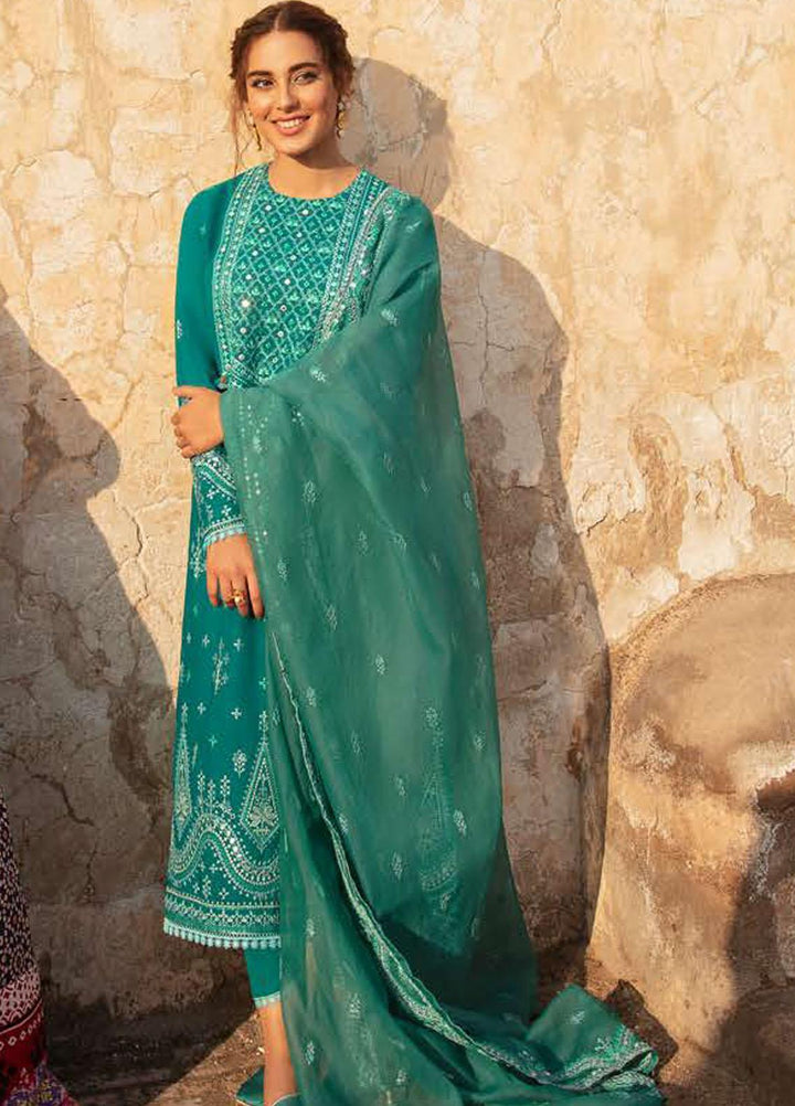 Mehrbano By Cross Stitch Embroidered Lawn Suits Unstitched 3 Piece CS22ML ETHNIC MIRAGE - Premium Collection