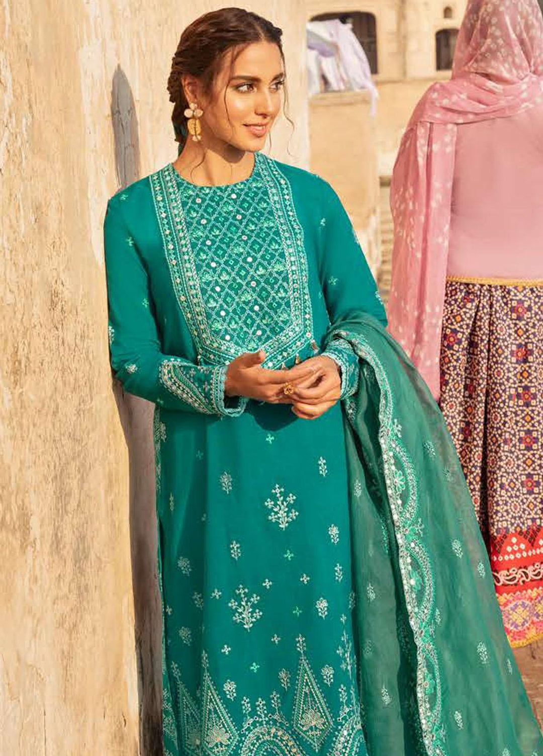 Mehrbano By Cross Stitch Embroidered Lawn Suits Unstitched 3 Piece CS22ML ETHNIC MIRAGE - Premium Collection