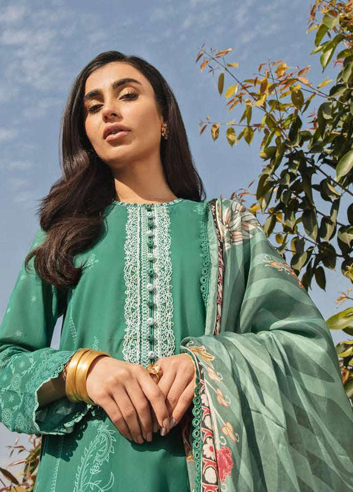 Mehrbano By Cross Stitch Embroidered Lawn Suits Unstitched 3 Piece CS22ML FLORAL WAVE - Premium Collection