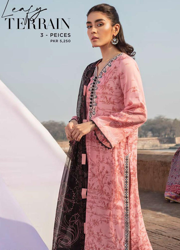 Mehrbano By Cross Stitch Embroidered Lawn Suits Unstitched 3 Piece CS22ML LEAFY TERRAIN - Premium Collection