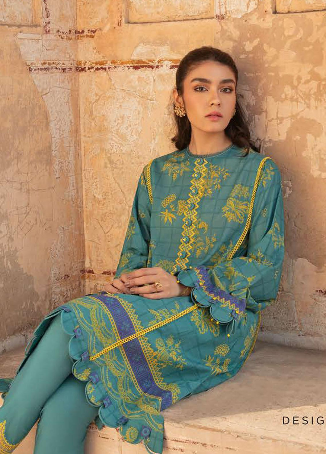 Mehrbano By Cross Stitch Embroidered Lawn Suits Unstitched 2 Piece CS22ML LIVIA GLORY - Premium Collection