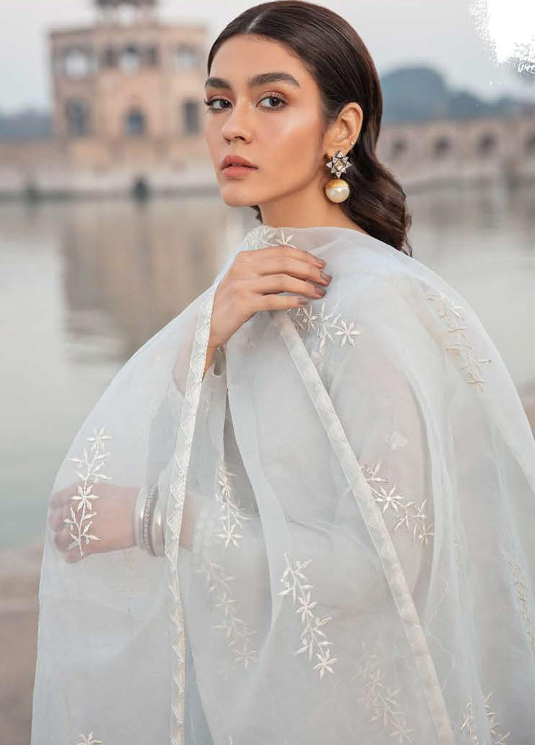 Mehrbano By Cross Stitch Embroidered Lawn Suits Unstitched 3 Piece CS22ML MISTY DAWN - Premium Collection