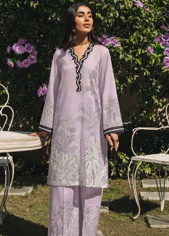Mehrbano By Cross Stitch Embroidered Lawn Suits Unstitched 2 Piece CS22ML PALE LILAC - Premium Collection