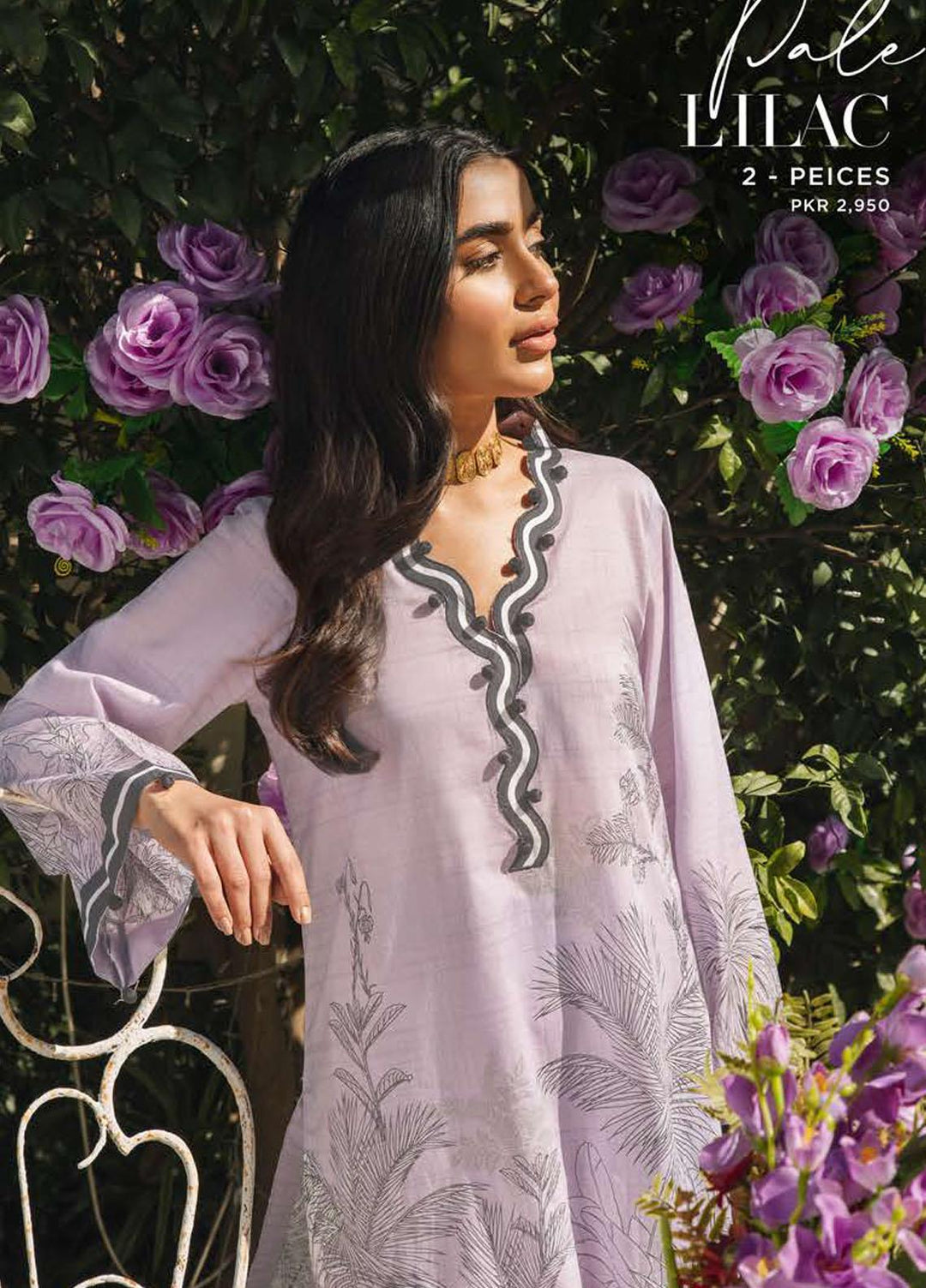 Mehrbano By Cross Stitch Embroidered Lawn Suits Unstitched 2 Piece CS22ML PALE LILAC - Premium Collection