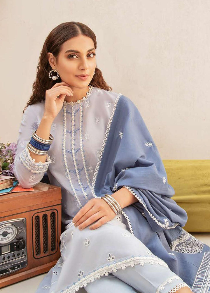 Mehrbano By Cross Stitch Embroidered Lawn Suits Unstitched 3 Piece CS22ML REGAL EMPIRE - Premium Collection