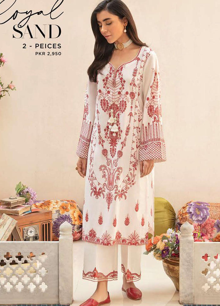 Mehrbano By Cross Stitch Embroidered Lawn Suits Unstitched 2 Piece CS22ML ROYAL SAND - Premium Collection