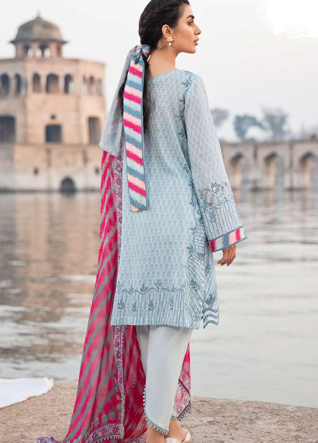 Mehrbano By Cross Stitch Embroidered Lawn Suits Unstitched 3 Piece CS22ML WISPY HAZE - Premium Collection