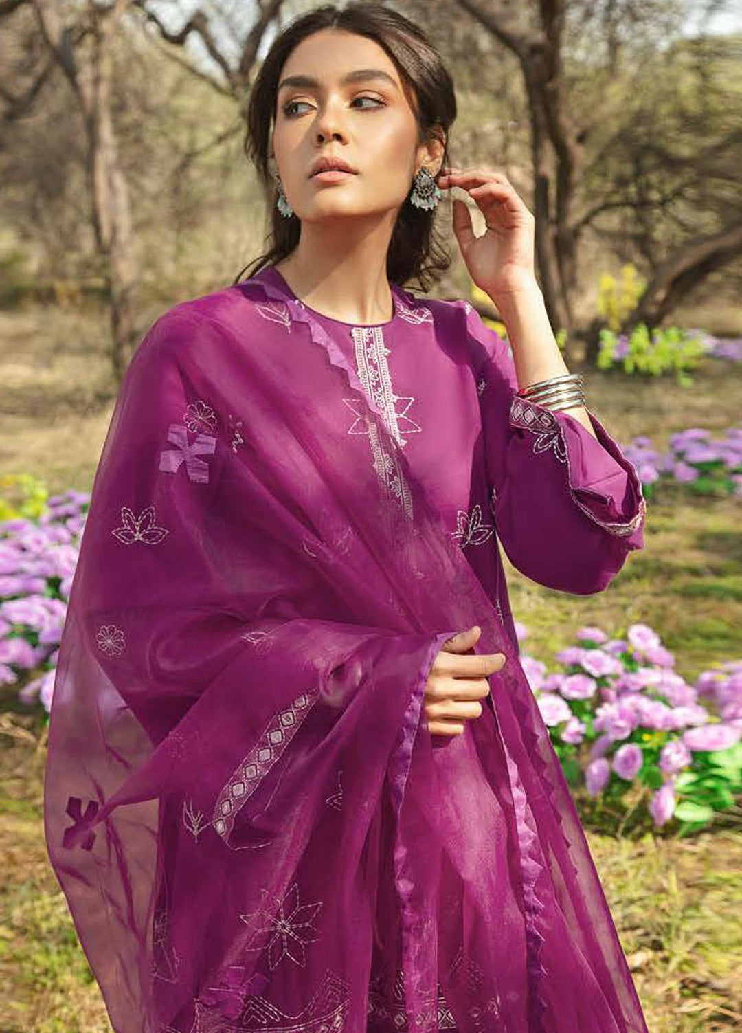 Mehrbano By Cross Stitch Embroidered Lawn Suits Unstitched 3 Piece CS22ML ZELLA RADIANCE - Premium Collection