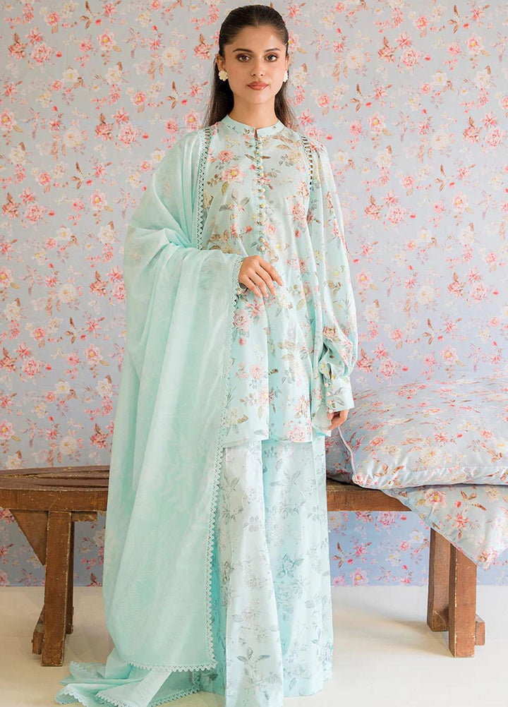Cross Stitch Printed Lawn Suits Unstitched 3 Piece CS23PP D-02 Carolina Grace - Summer Collection