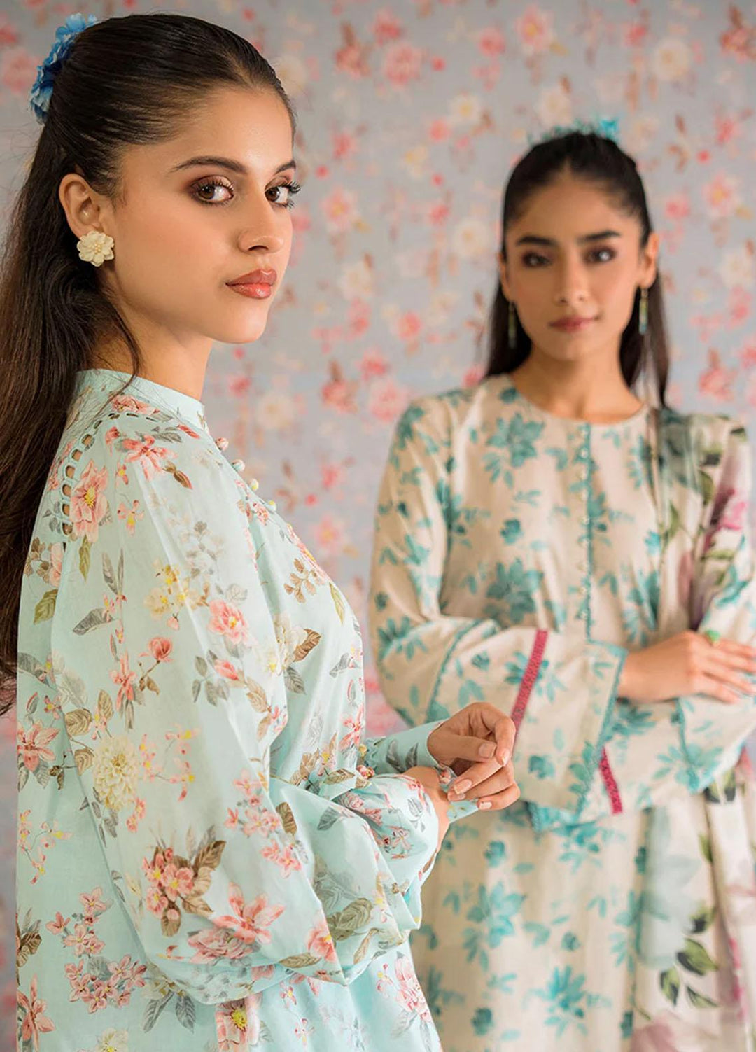 Cross Stitch Printed Lawn Suits Unstitched 3 Piece CS23PP D-02 Carolina Grace - Summer Collection