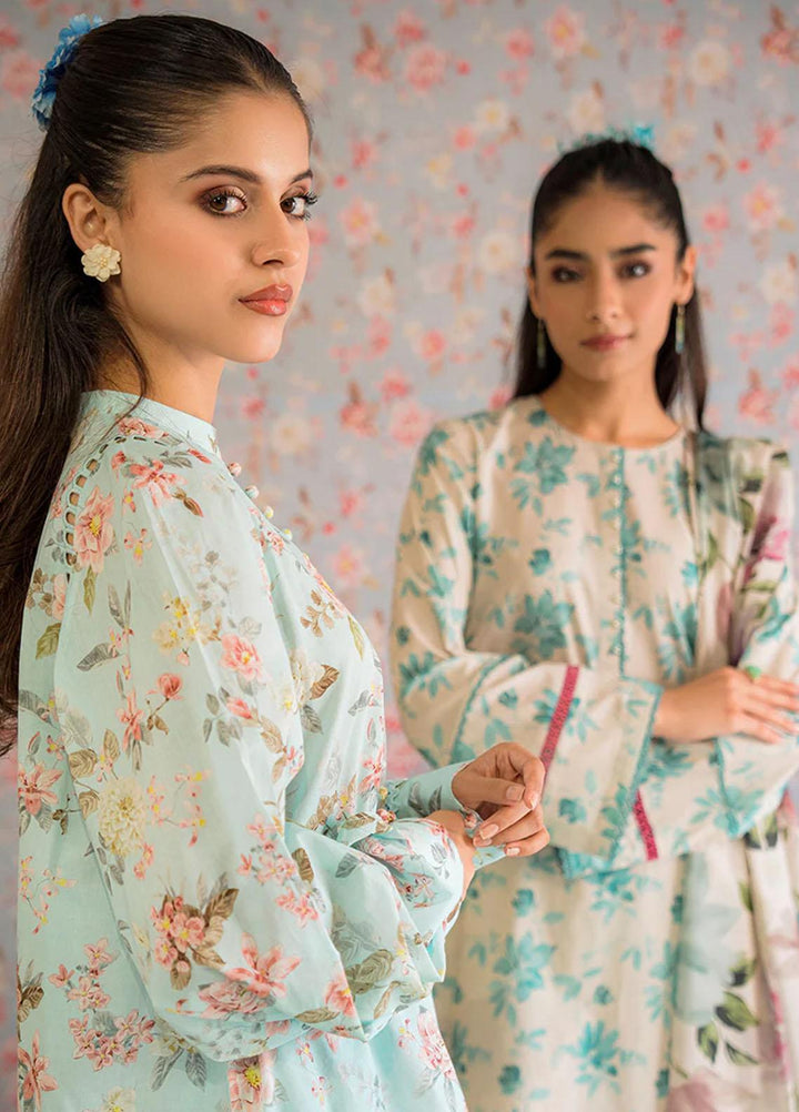 Cross Stitch Printed Lawn Suits Unstitched 3 Piece CS23PP D-02 Carolina Grace - Summer Collection