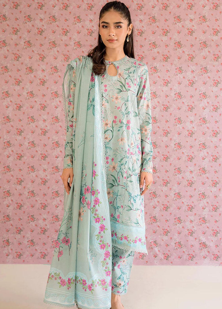 Cross Stitch Printed Lawn Suits Unstitched 3 Piece CS23PP D-03 Floral Heaven - Summer Collection