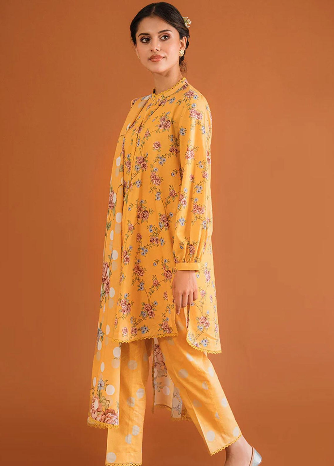 Cross Stitch Printed Lawn Suits Unstitched 3 Piece CS23PP D-04 Iris Joy - Summer Collection