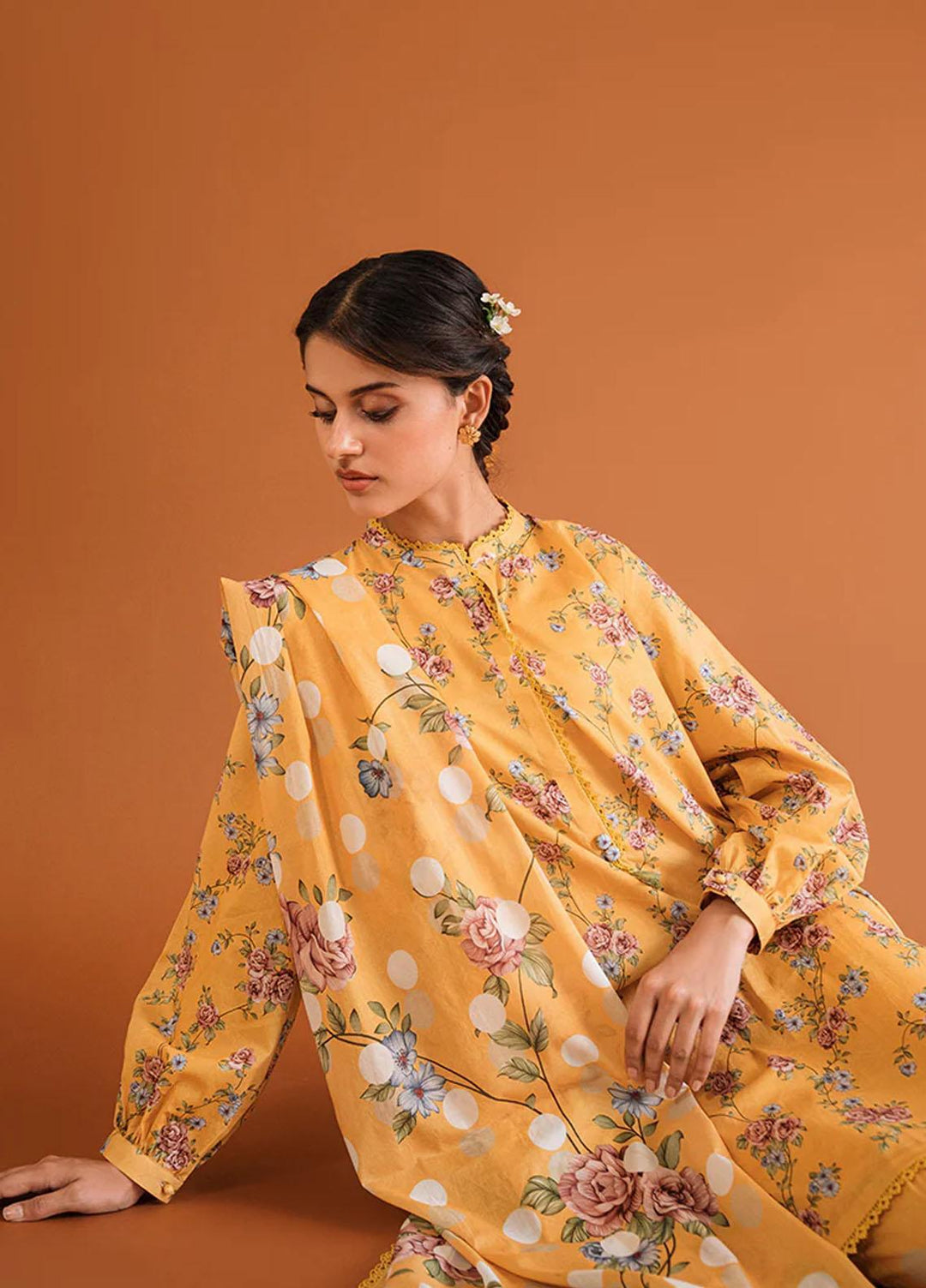 Cross Stitch Printed Lawn Suits Unstitched 3 Piece CS23PP D-04 Iris Joy - Summer Collection