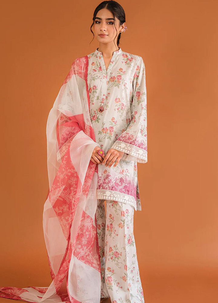 Cross Stitch Embroidered Lawn Suits Unstitched 3 Piece CS23PP D-05 Paradise Glaze - Summer Collection