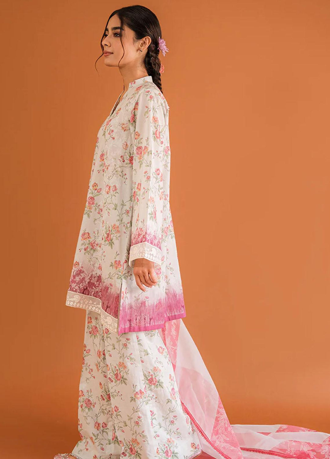 Cross Stitch Embroidered Lawn Suits Unstitched 3 Piece CS23PP D-05 Paradise Glaze - Summer Collection