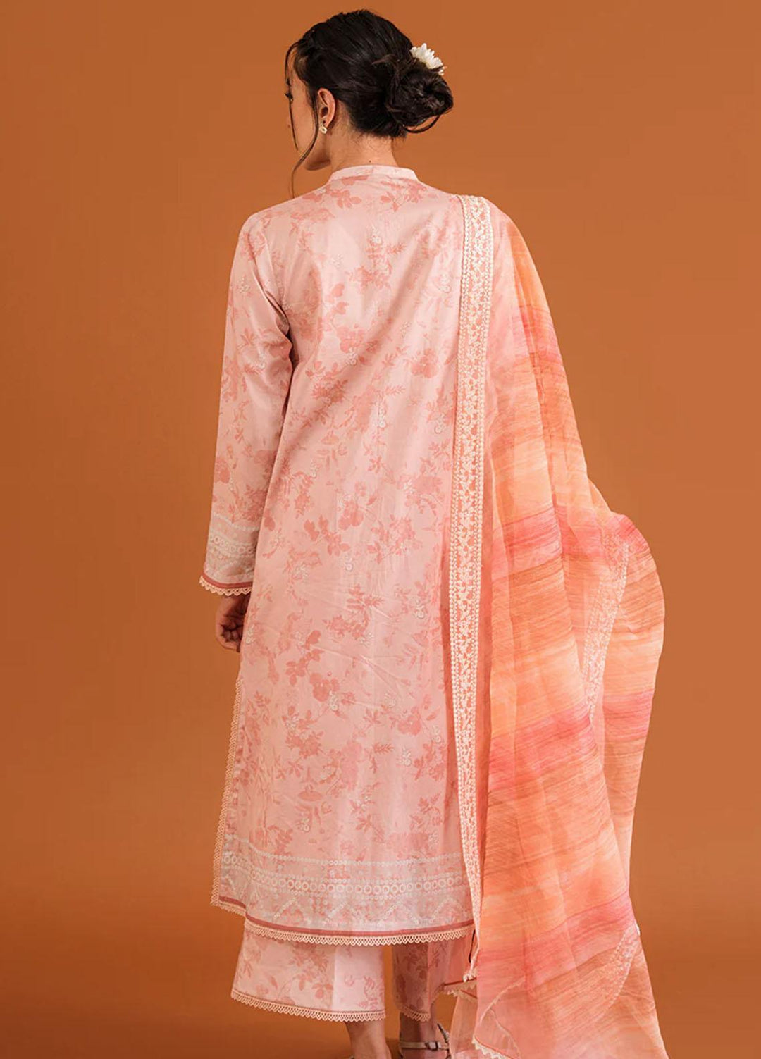 Cross Stitch Embroidered Lawn Suits Unstitched 3 Piece CS23PP D-06 Periwinkle Blossom - Summer Collection