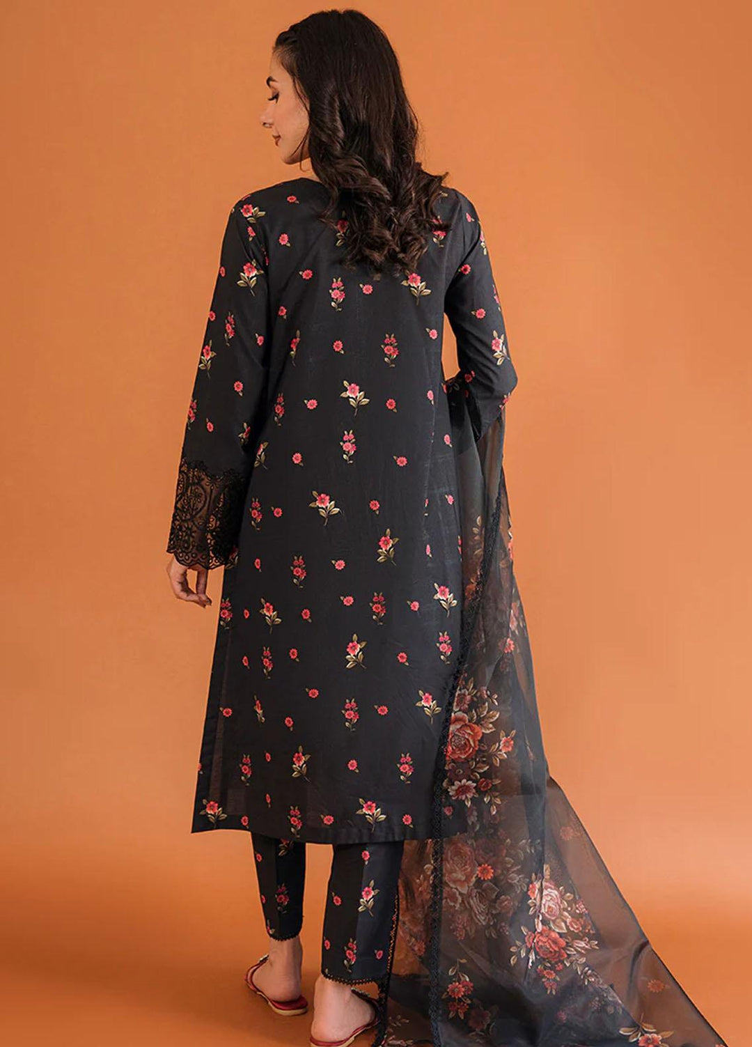 Cross Stitch Embroidered Lawn Suits Unstitched 3 Piece CS23PP D-07 Raven Carnation - Summer Collection