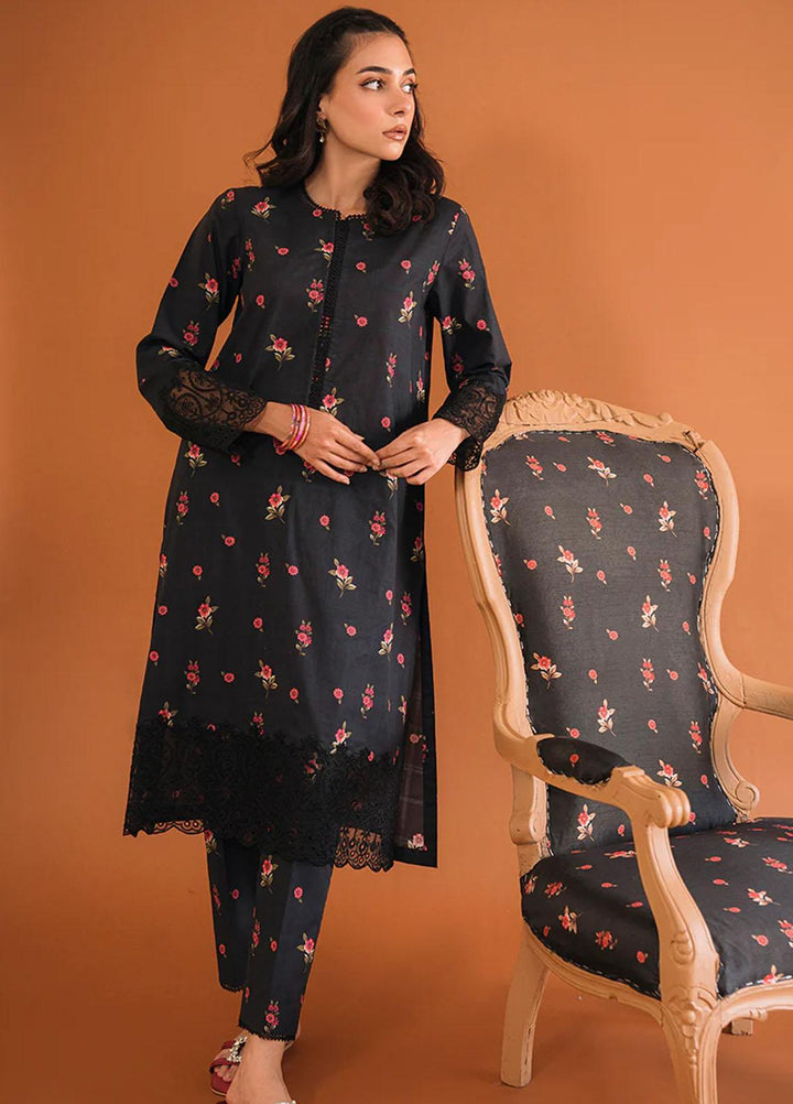 Cross Stitch Embroidered Lawn Suits Unstitched 3 Piece CS23PP D-07 Raven Carnation - Summer Collection