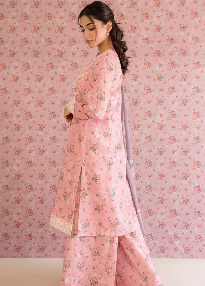 Cross Stitch Embroidered Lawn Suits Unstitched 3 Piece CS23PP D-08 Rose Gleam - Summer Collection