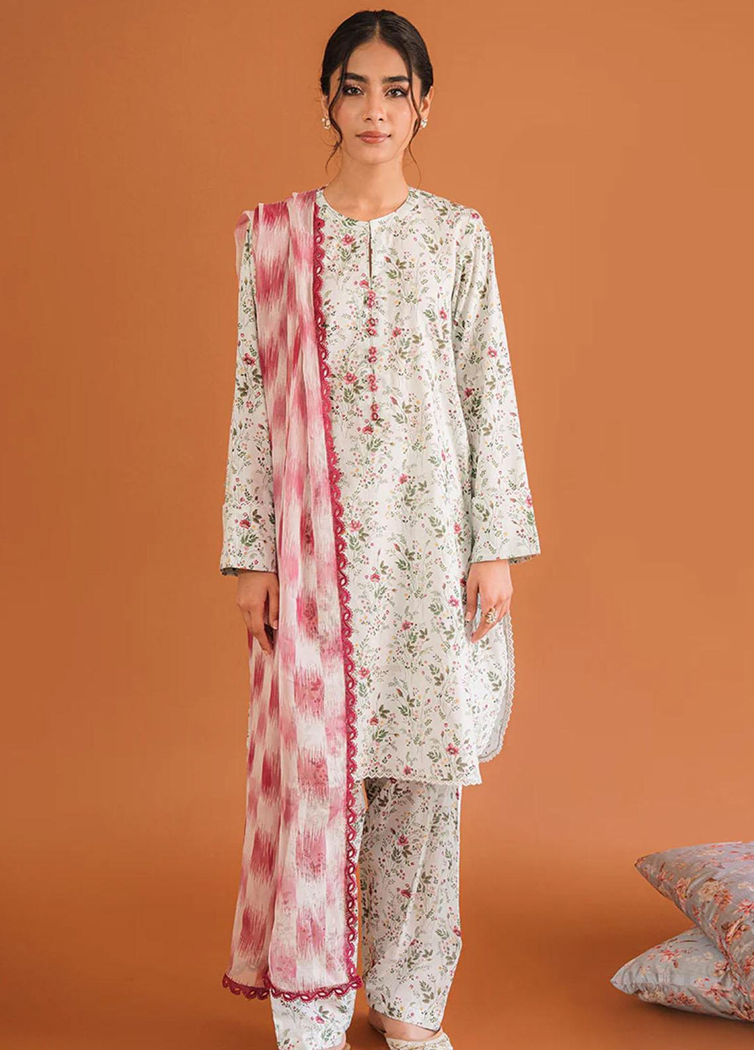 Cross Stitch Printed Lawn Suits Unstitched 3 Piece CS23PP D-09 Subtle Allure - Summer Collection