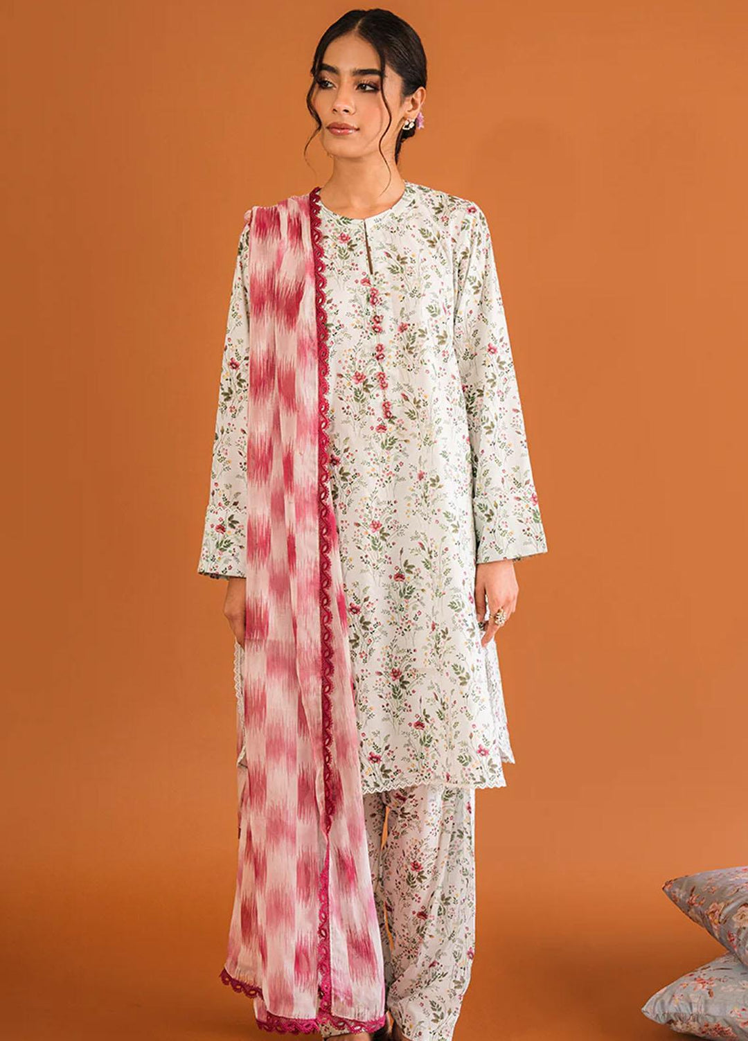 Cross Stitch Printed Lawn Suits Unstitched 3 Piece CS23PP D-09 Subtle Allure - Summer Collection