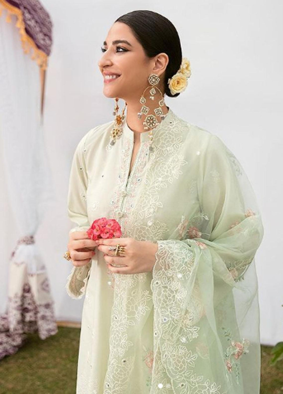 Cross Stitch Embroidered Lawn Suits Unstitched 3 Piece CS23PL D-04 Aqua Regalia - Eid Collection