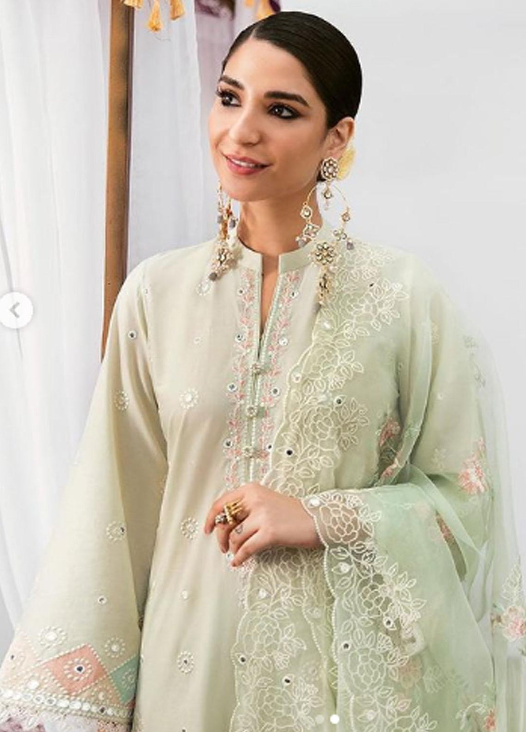 Cross Stitch Embroidered Lawn Suits Unstitched 3 Piece CS23PL D-04 Aqua Regalia - Eid Collection