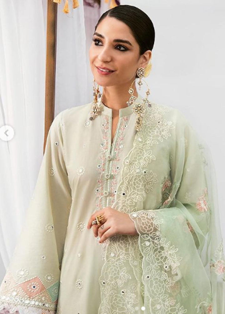 Cross Stitch Embroidered Lawn Suits Unstitched 3 Piece CS23PL D-04 Aqua Regalia - Eid Collection