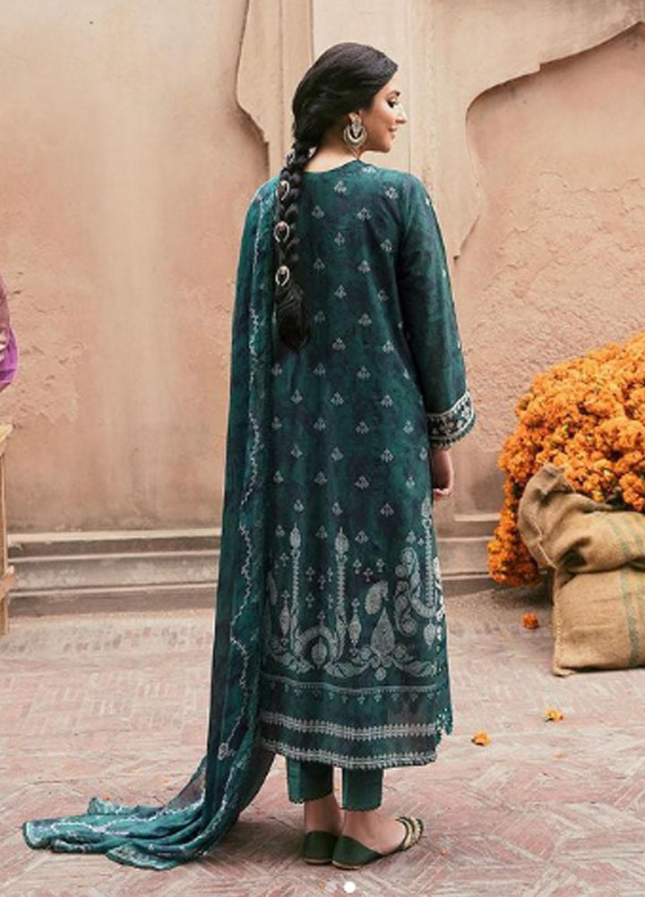 Cross Stitch Embroidered Lawn Suits Unstitched 3 Piece CS23PL D-08 Bistro Barn - Eid Collection