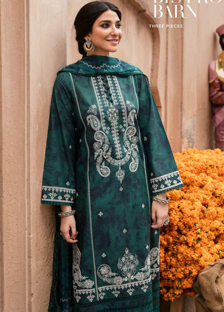 Cross Stitch Embroidered Lawn Suits Unstitched 3 Piece CS23PL D-08 Bistro Barn - Eid Collection