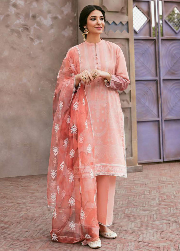 Cross Stitch Embroidered Lawn Suits Unstitched 3 Piece CS23PL D-09 Lissom Floret - Eid Collection