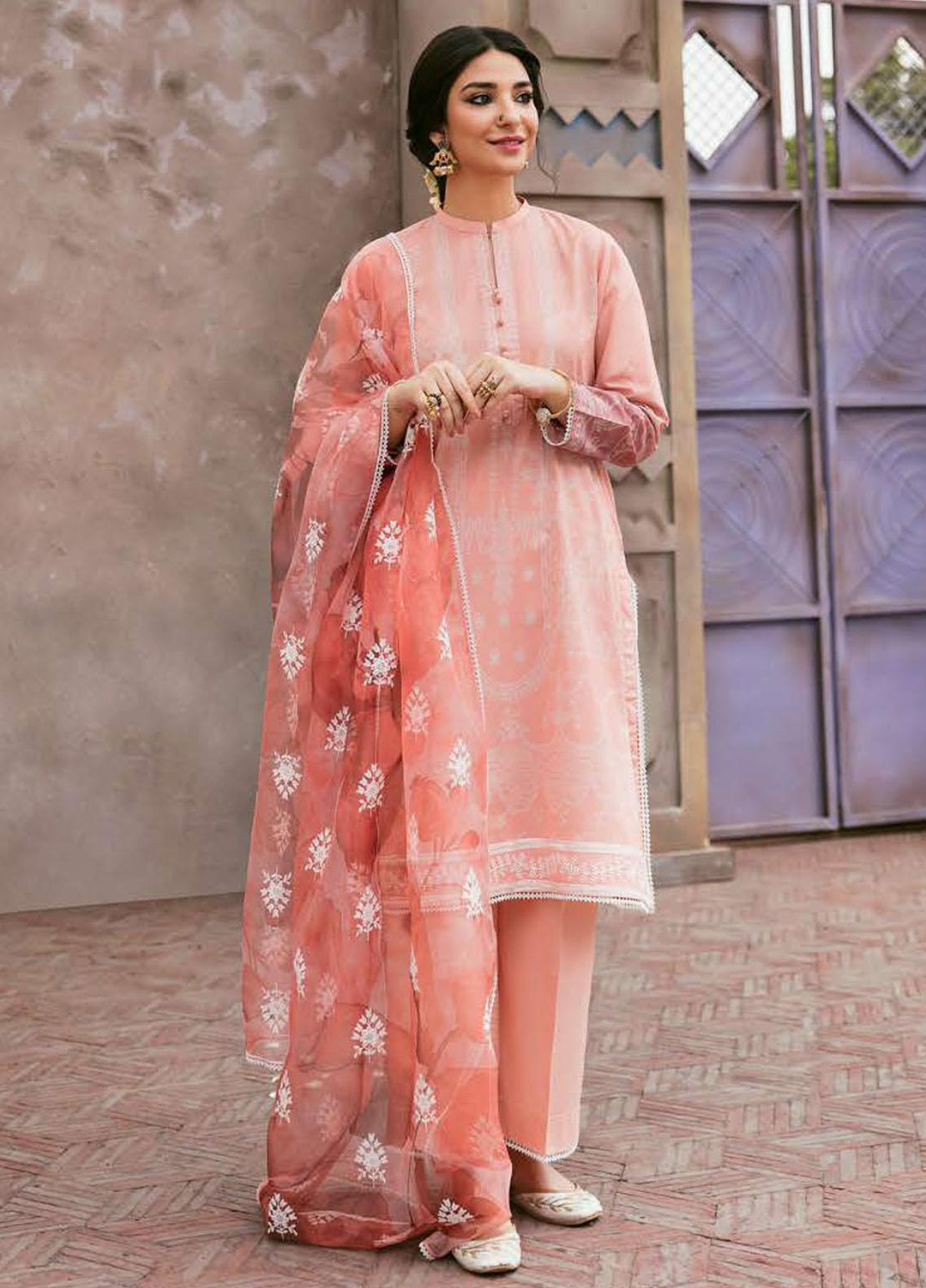 Cross Stitch Embroidered Lawn Suits Unstitched 3 Piece CS23PL D-09 Lissom Floret - Eid Collection