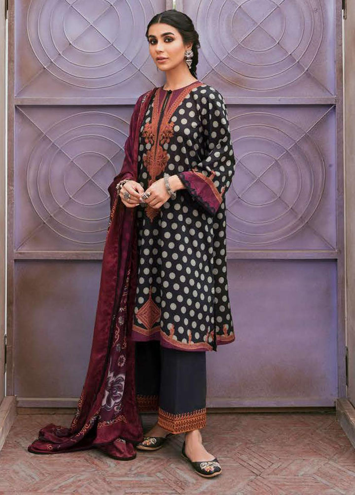 Cross Stitch Embroidered Lawn Suits Unstitched 3 Piece CS23PL D-10 Sable Twine - Eid Collection