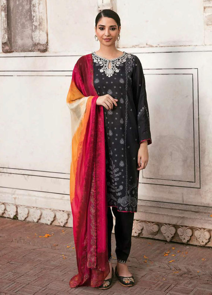Cross Stitch Embroidered Lawn Suits Unstitched 3 Piece CS23PL D-11 Raven Glow - Eid Collection