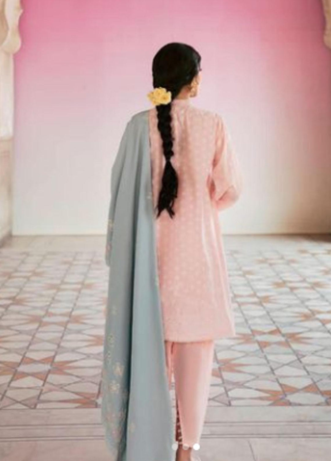 Cross Stitch Embroidered Lawn Suits Unstitched 3 Piece CS23PL D-12 Folk Festive - Eid Collection