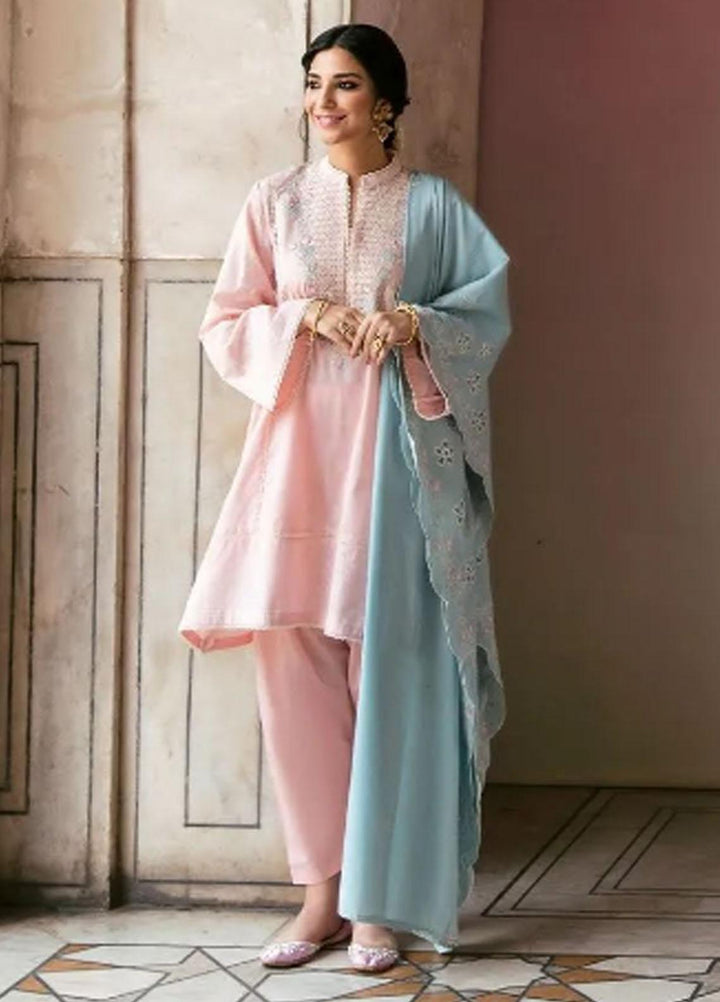 Cross Stitch Embroidered Lawn Suits Unstitched 3 Piece CS23PL D-12 Folk Festive - Eid Collection