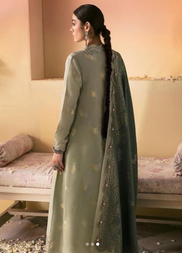 Cross Stitch Embroidered Cotton Suits Unstitched 3 Piece CS23PL D-15 Laurel Sage - Eid Collection