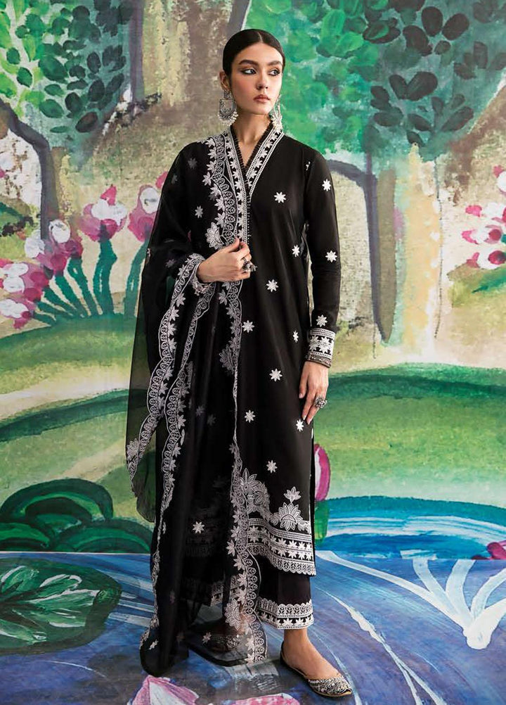 Cross Stitch Embroidered Lawn Suits Unstitched 3 Piece CS23PL D-21 Inky Glint - Eid Collection