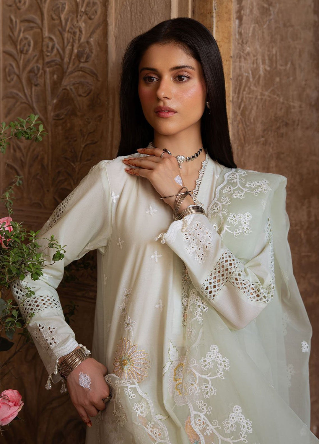 Cross Stitch Print N Embroidery Lawn Suits Unstitched 3 Piece CS25EL Aqua Serenity - Summer Collection