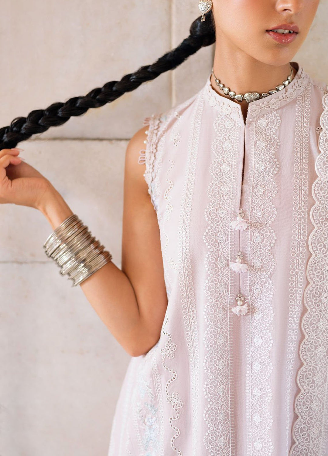 Cross Stitch Print N Embroidery Lawn Suits Unstitched 3 Piece CS25EL Hushed Mauve - Summer Collection