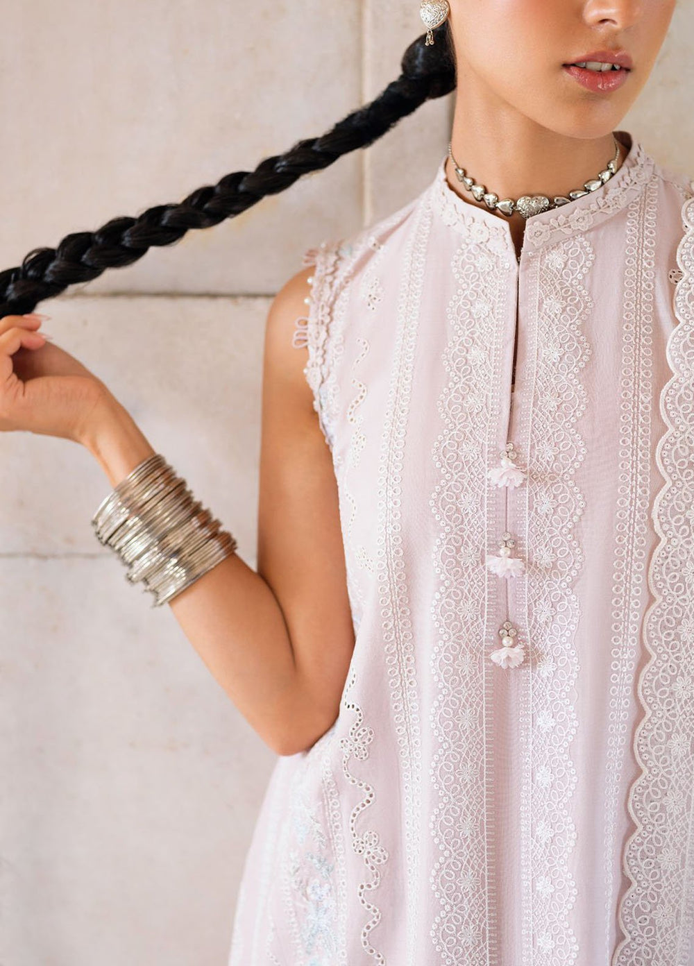 Cross Stitch Print N Embroidery Lawn Suits Unstitched 3 Piece CS25EL Hushed Mauve - Summer Collection