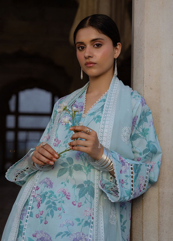 Cross Stitch Print N Embroidery Lawn Suits Unstitched 3 Piece CS25EL Mint Glamour - Summer Collection
