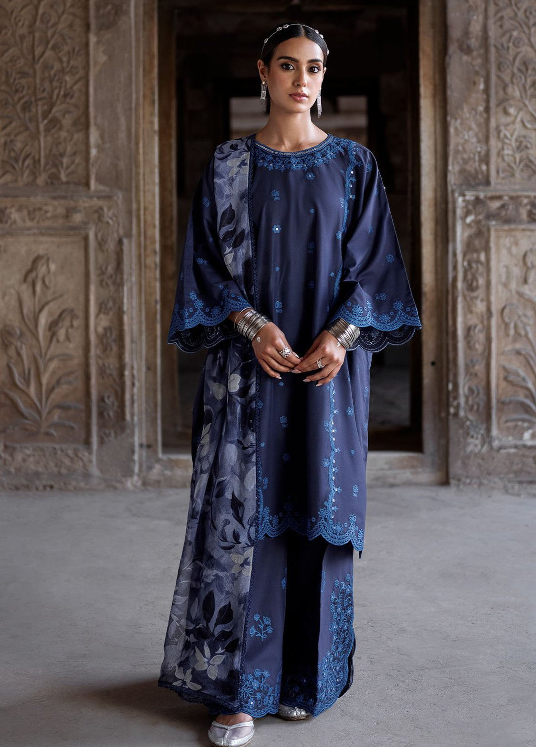 Cross Stitch Print N Embroidery Lawn Suits Unstitched 3 Piece CS25EL Star Gaze - Summer Collection