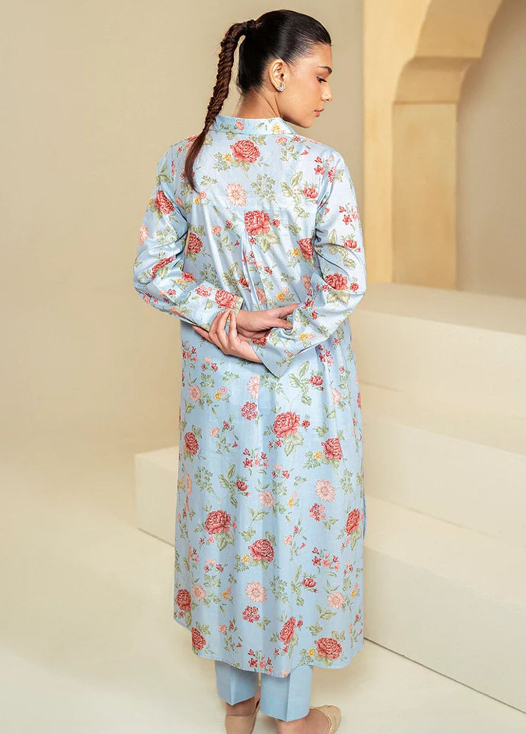 Cross Stitch Printed Lawn Suits Unstitched 2 Piece CS24DL D-15 Chambray Dream - Summer Collection