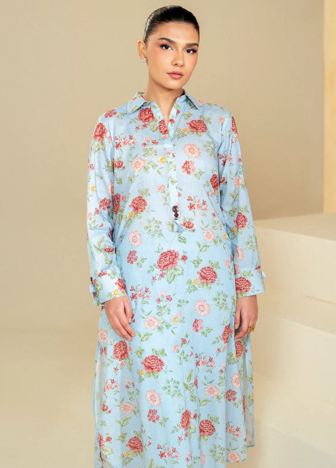 Cross Stitch Printed Lawn Suits Unstitched 2 Piece CS24DL D-15 Chambray Dream - Summer Collection