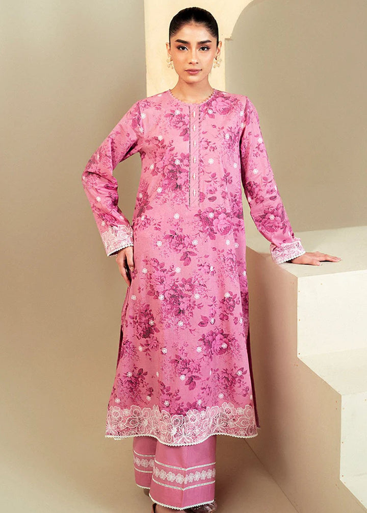 Cross Stitch Printed Lawn Suits Unstitched 2 Piece CS24DL D-17 Moon Light - Summer Collection