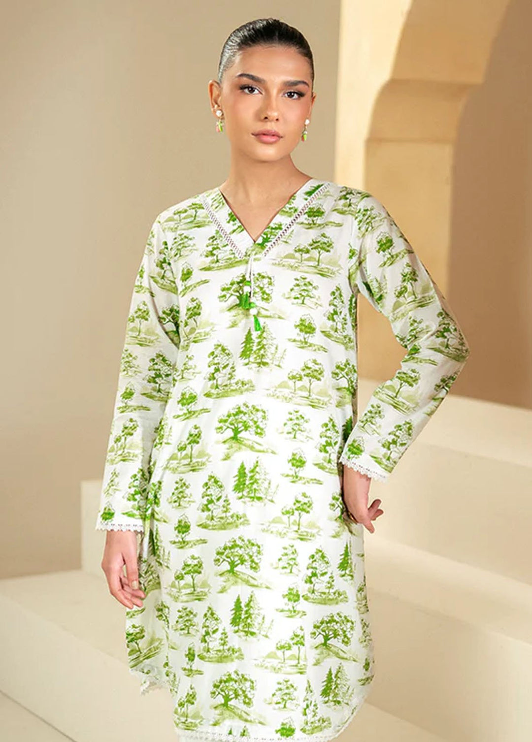 Cross Stitch Printed Lawn Suits Unstitched 2 Piece CS24DL D-18 Mystic Forest - Summer Collection