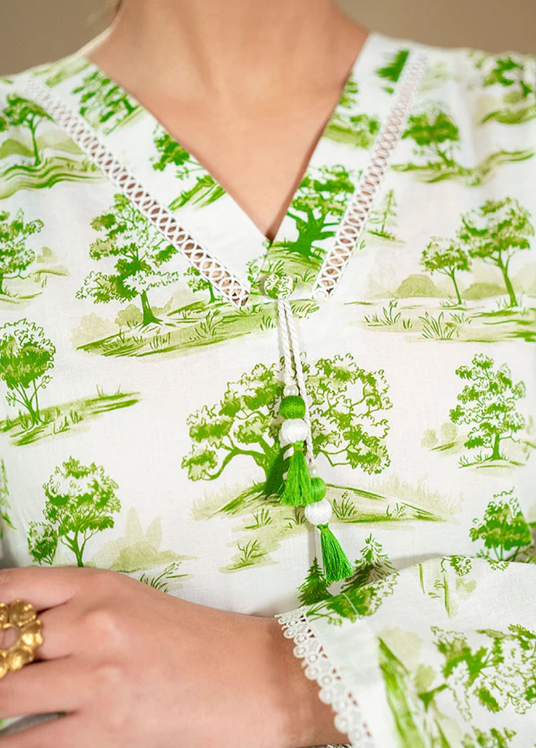 Cross Stitch Printed Lawn Suits Unstitched 2 Piece CS24DL D-18 Mystic Forest - Summer Collection