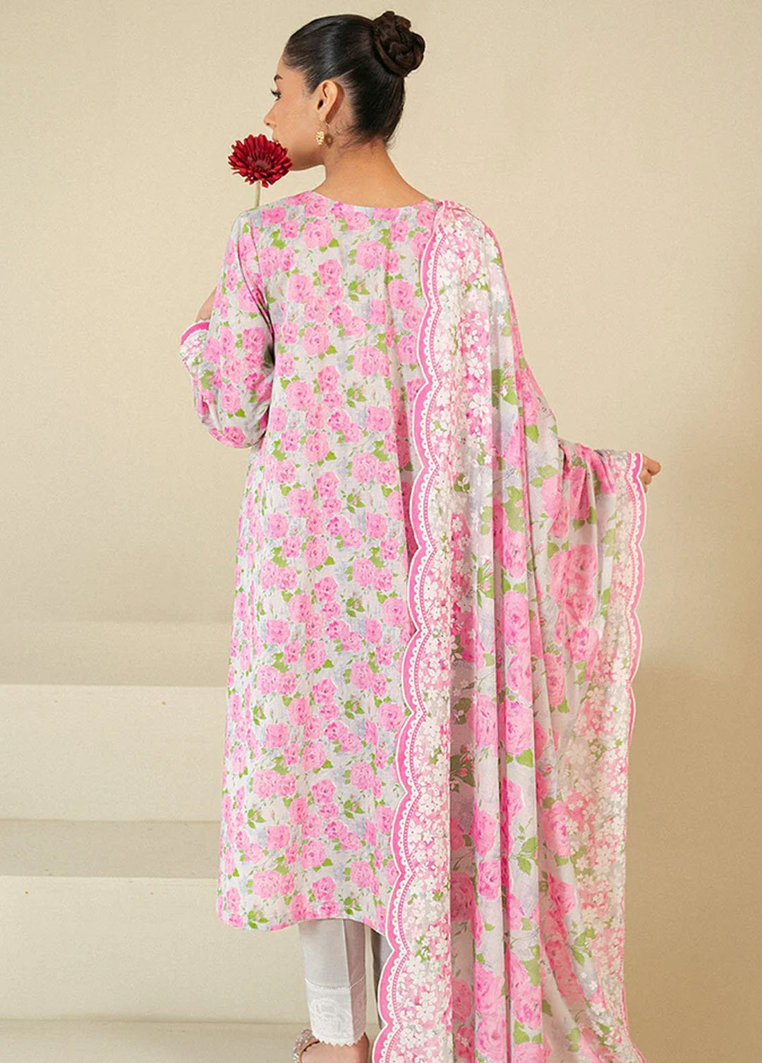 Cross Stitch Printed Lawn Suits Unstitched 3 Piece CS24DL D-05 Floral Wind - Summer Collection